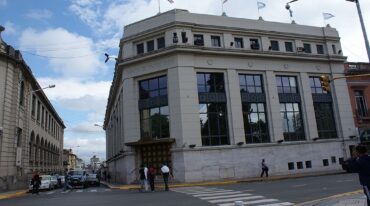 El edificio del banco debe su proyecto a un concurso nacional realizado en 1939