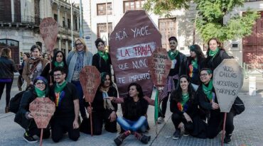 En la plaza 1° de Mayo de Paraná hubo una manifestación del Día del Orgullo.