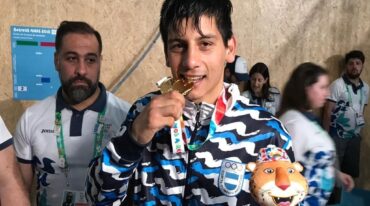Brian Arregui tras ganar la medalla de Oro en los JJ.OO de la Juventud Buenos Aires 2018. En Tokio buscará repetir el logro.