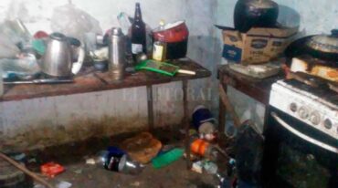 El estado en el que estaba la vivienda donde fueron hallados los menores. El Litoral