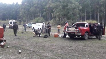 Se encontraban en un predio con cuatro carpas precarias