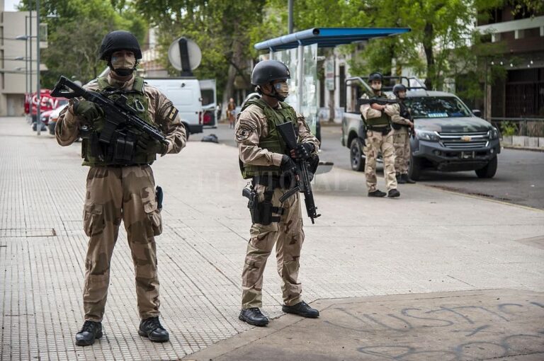 Medidas de seguridad dispuestas durante el último juicio a "Guille" Cantero. Marcelo Manera