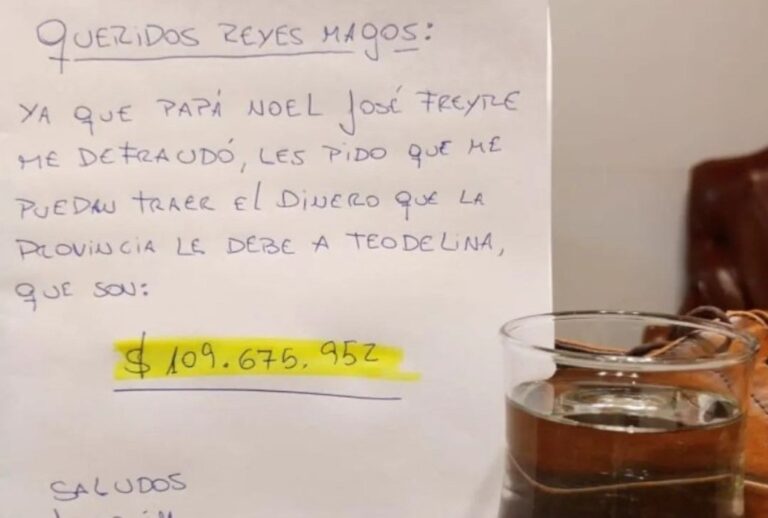 La carta-pedido a los reyes: la creativa manera en que el presidente comunal de la sureña Teodelina le reclama a la Provincia. Gentileza.