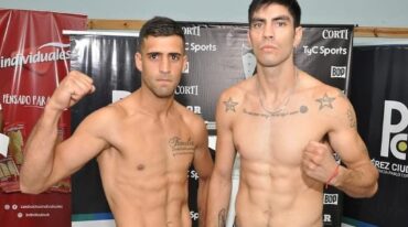 Devesa y Aquino tras el pesaje de este jueves. Prensa Or Promotions