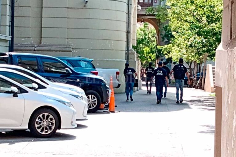 El día de los procedimientos llevados adelante en oficinas del Ministerio de Seguridad. Archivo El Litoral