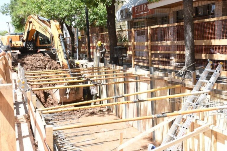 La obra pondrá fin a históricos anegamientos en la Perla del Oeste. Gentileza: prensa Municipalidad de Rafaela.