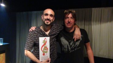 El cantante Abel Pintos y Ramiro Lezcano
