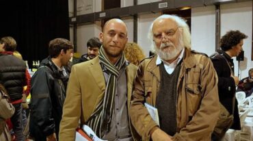 Javier Núñez junto a Juan Sasturain. Gentileza.