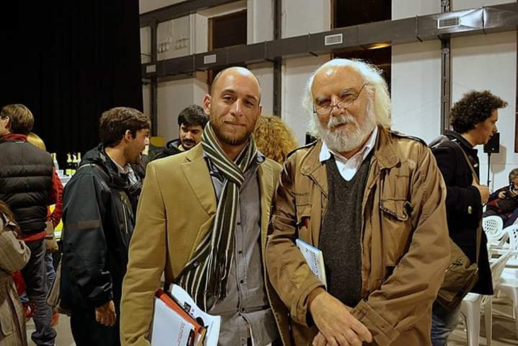 Javier Núñez junto a Juan Sasturain. Gentileza.