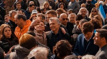 Macri en su visita a Rufino