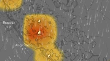 Los incendios se dieron frente a San Lorenzo y a Arroyo Seco. Gentileza.