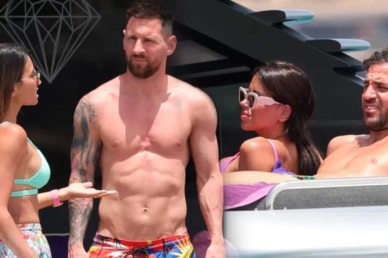 Messi junto a Cesc Fàbregas y sus respectivas parejas en un lujoso yate por Ibiza.