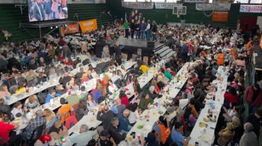 El Club Sportivo América fue el escenario para un multitudinario locro por el 9 de Julio. Gentileza.