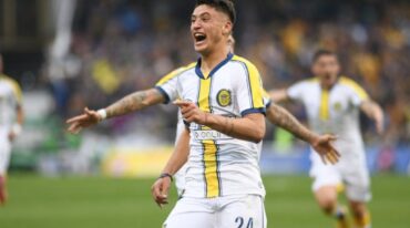 Alejo Veliz marcó el único gol del clásico. Gentileza: prensa Rosario Central.