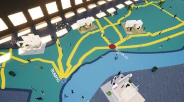 El gran mapa turístico de la provincia se desplegará por todo el piso de la estación Belgrano. Gentileza