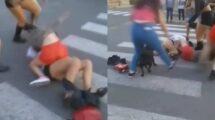 El enfrentamiento se produjo en la esquina de 25 de Mayo y Belgrano. Captura digital.