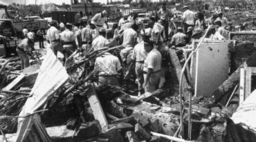 El fenómeno natural duró unos 7 minutos en total y se desplazó unos 1500 metros desde el oeste de la ciudad hacia el sur devastando todo a una anchura de 300 metros. Archivo.