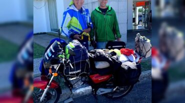 Los villaguayenses y la felicidad de cumplir el desafío en una moto de baja cilindrada.
