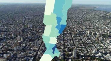 La distribución de los porcentajes de crecimiento en cada departamento. Fotomontaje.