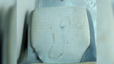 El extraño polvo cubría totalmente el interior del colectivo. gentileza
