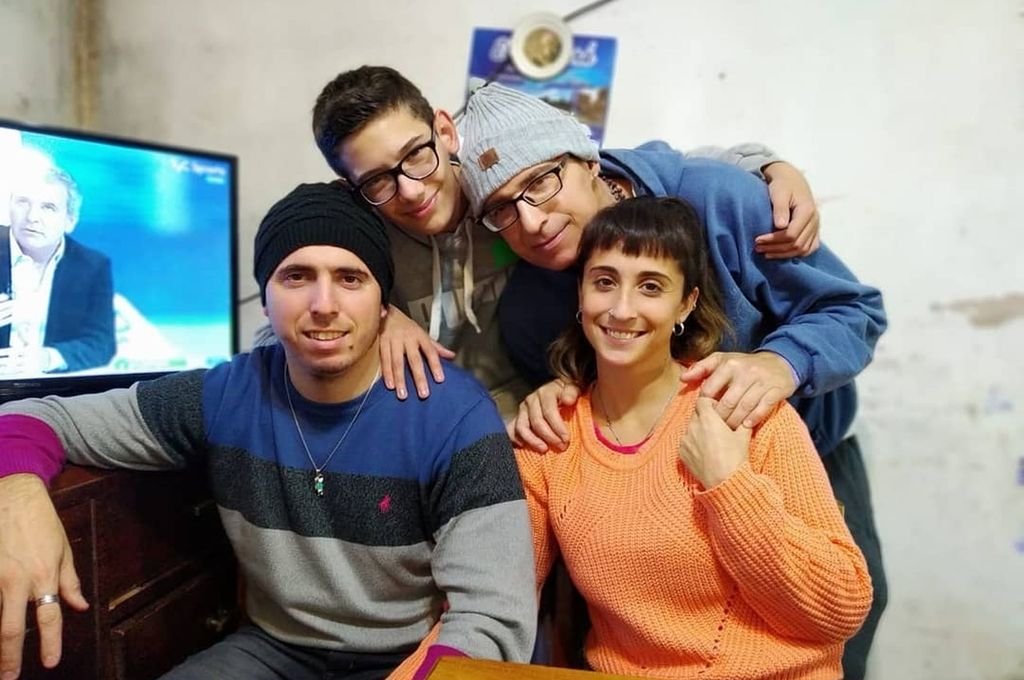 La familia siempre unida. El ramirense junto a sus hijos.