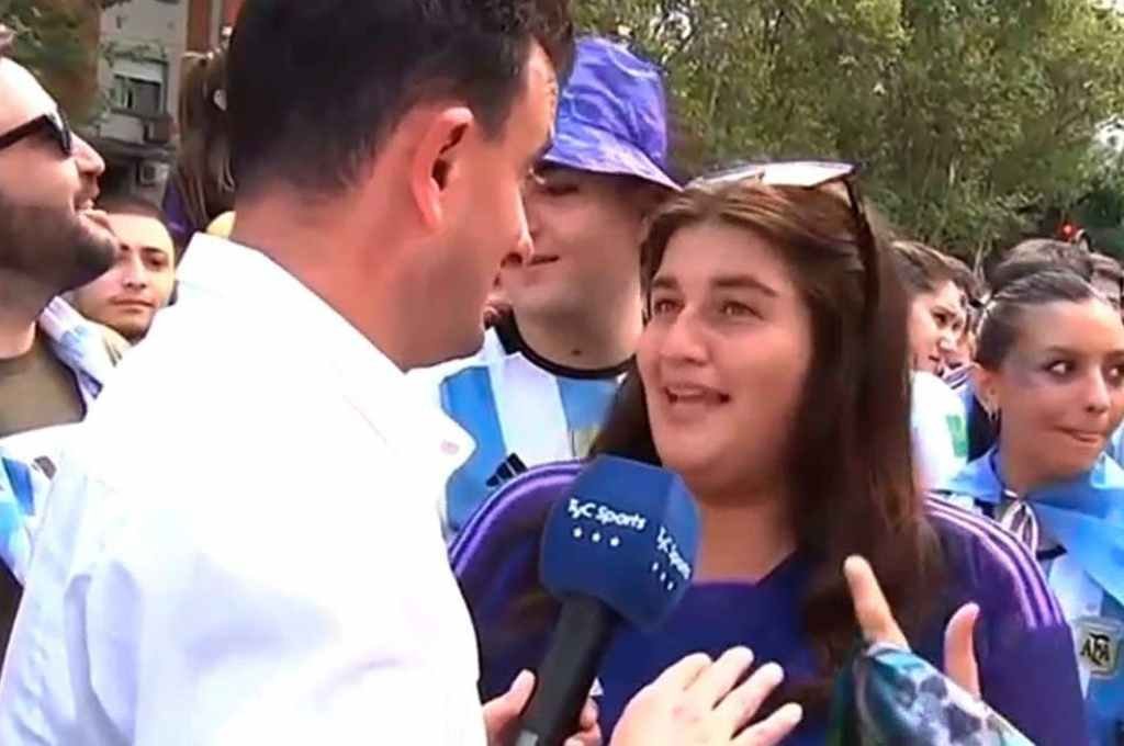 La entrevista en la previa del partido de Argentina tuvo alcance nacional. Captura de video.