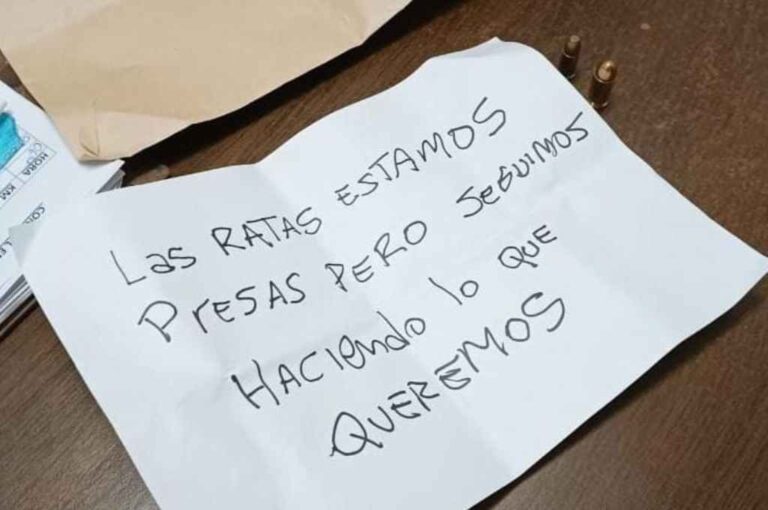 El papel y las dos balas que recibió el intendente de Venado. Sur24.