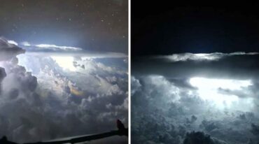 La tormenta desde el cielo. Gentileza: @A4Kike.