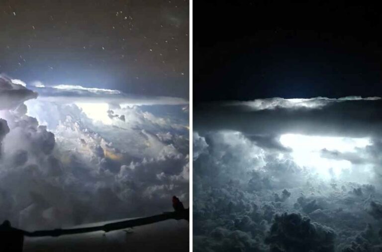 La tormenta desde el cielo. Gentileza: @A4Kike.