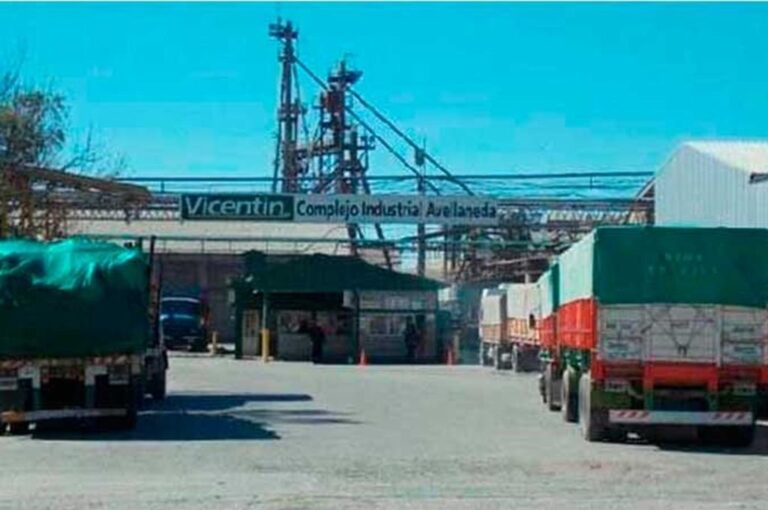 Los trabajadores desempeñan sus labores en el Complejo Complejo Vicentin Avellaneda. Archivo.