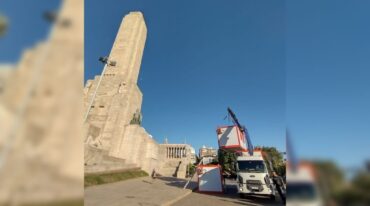 La restauración de la construcción icónica de Rosario quedará nuevamente en suspenso hasta que la Nación envíe los fondos que reclama la empresa. Gentileza.