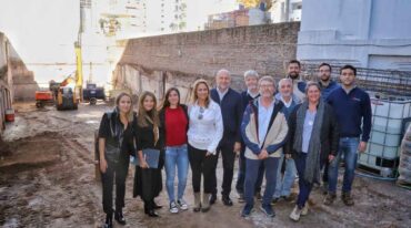Perotti recorrió las obras de 'Salta 2141: Espacio Cultural y Educativo de la Memoria y la Música'. Gentileza: prensa Gobierno de Santa Fe.
