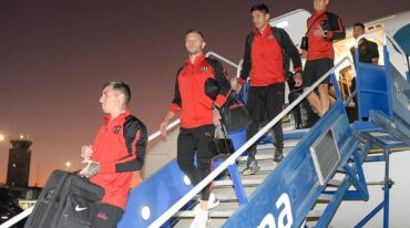 Patronato llegando ayer a Perú. Hoy juega en Arequipa. Prensa Patronato
