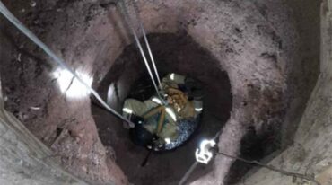 El animal fue rescatado después de horas de trabajo. Gentileza.