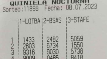 El apostador ganó con el número 2.482. Gentileza.