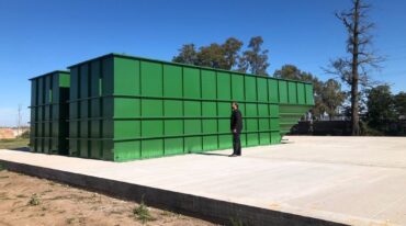 Se trata de dos módulos de la planta de tratamiento que cuenta con un moderno sistema compacto