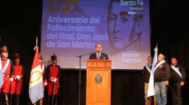 El gobernador Perotti encabezó el acto en la ciudad de Venado Tuerto. Gentileza: prensa Gobierno de Santa Fe.