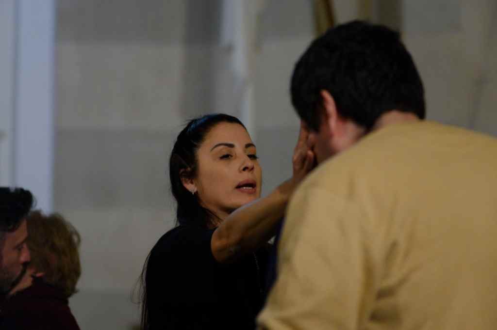 Leda estuvo el martes en la iglesia Inmaculada Concepción. Marcelo Manera.