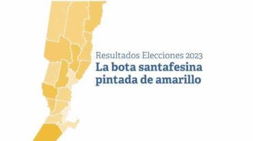 El mapa de la provincia evidencia el arrollador resultado de Unidos para Cambiar Santa Fe. Gentileza.