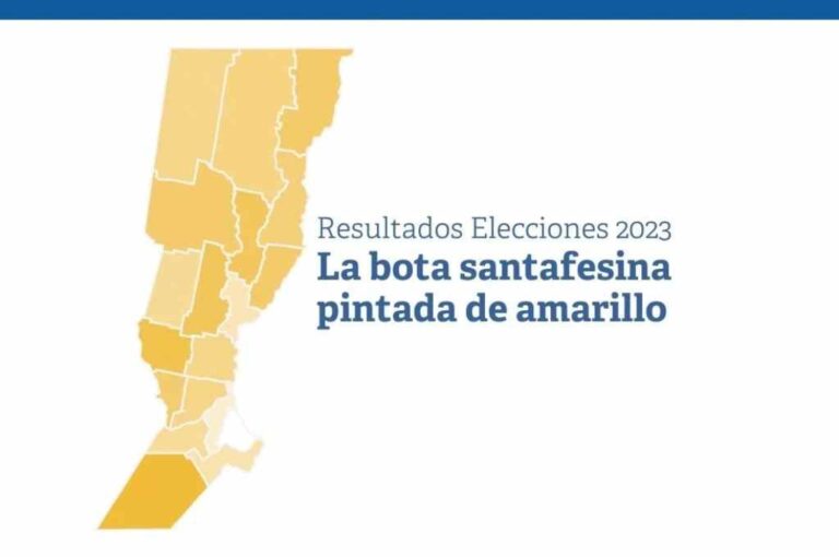 El mapa de la provincia evidencia el arrollador resultado de Unidos para Cambiar Santa Fe. Gentileza.
