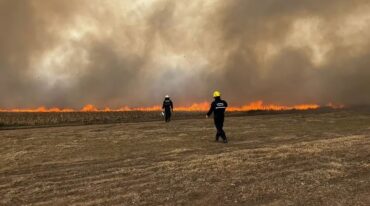 Las llamas se expandieron por la presencia de los fuertes vientos. gentileza