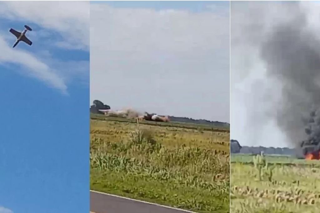 El momento del accidente en el sur santafesino. Captura de video