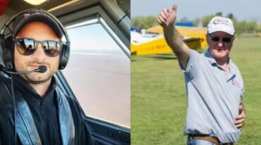 Gastón Vanucci (izquierda) era oriundo de Venado Tuerto. Lo acompañaba el experimentado piloto de Salto