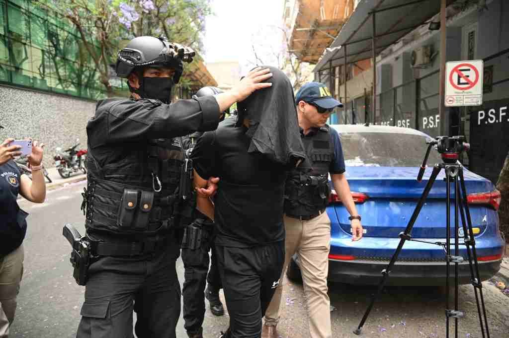 Bracamonte fue trasladado a la oficina de la ACP de calle Catamarca en Rosario. Marcelo Manera.