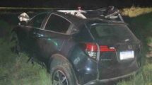 Así quedó el auto marca Honda que conducía la víctima. Gentileza.