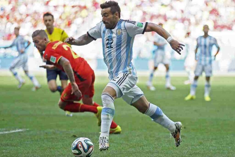 Lavezzi en acción en la Copa del Mundo de Brasil. Archivo.