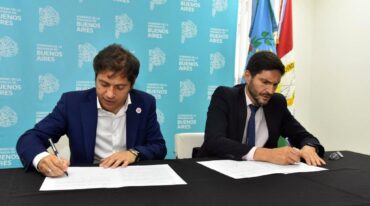 El encuentro de Pullaro con Kicillof se hizo en la sede administrativa del puerto de San Nicolás. Gobierno de la Provincia