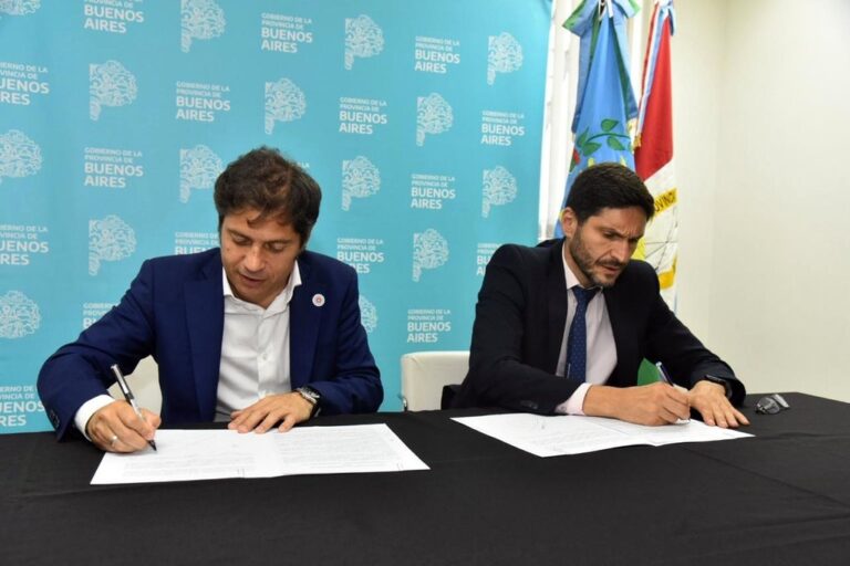 El encuentro de Pullaro con Kicillof se hizo en la sede administrativa del puerto de San Nicolás. Gobierno de la Provincia
