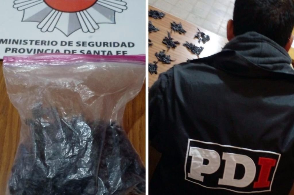 Agentes del PDI San Jerónimo actuaron en el procedimiento. Lo secuestrado y que servirá como prueba para la imputación de los dos presos. PDI
