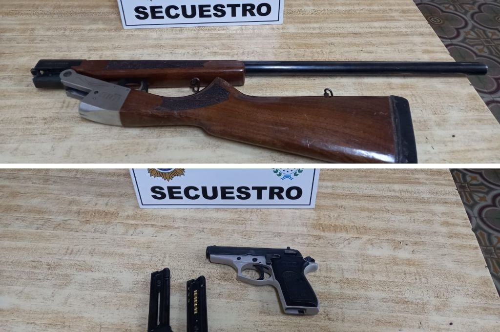 Las armas secuestradas tenían documentación de portación. Unidad Regional XV Policía